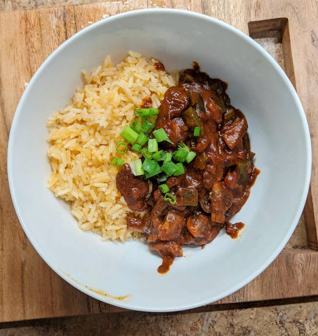 a reviewer photo of a meal made using the EveryPlate meal kit 