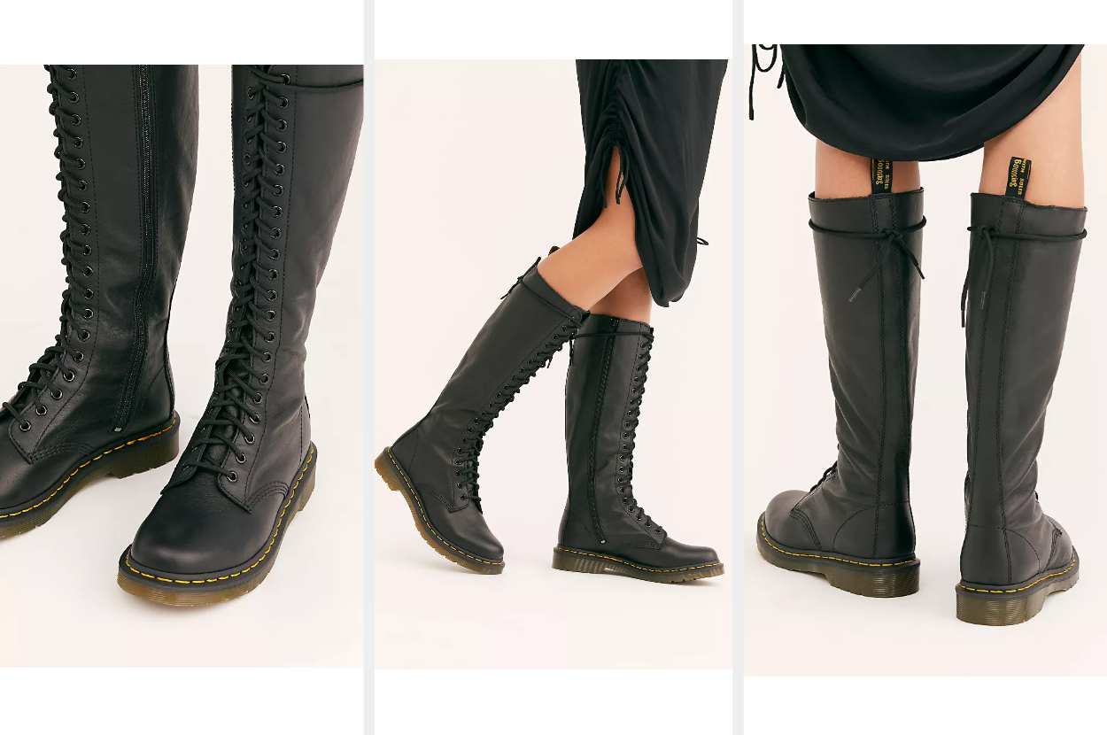 long black combat boots