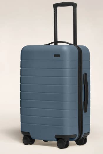 The suitcase in blue