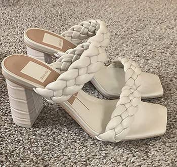 reviewer photo of the ivory heeled sandals