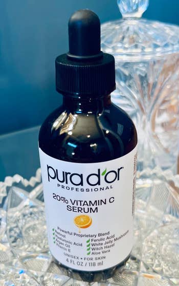 A vessel Pura D'or's Vitamin C serum