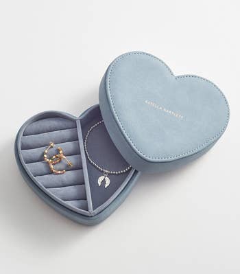 light blue heart-shaped jewelry box