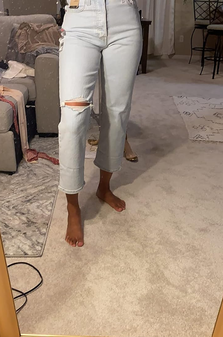 Women's Sexy High Waist Cropped Pants Curvy Capri Jeans, Size 2-16