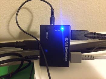 bright light from plugged-in HDMI Switcher 