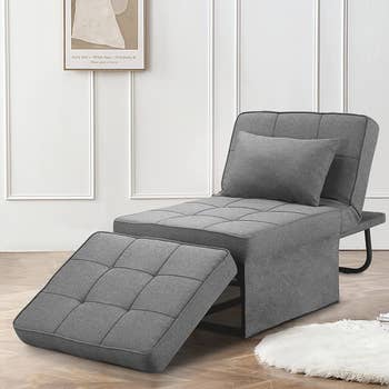 the gray futon chair