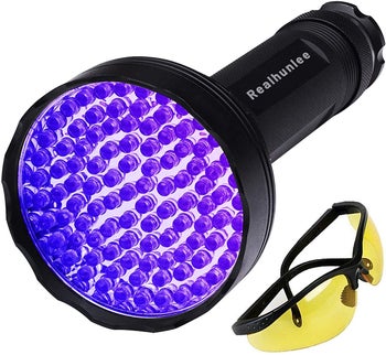 the flashlight and sunglasses
