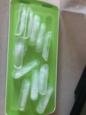 a reviewer photograph  of instrumentality   crystal  cubes made successful  the tray 