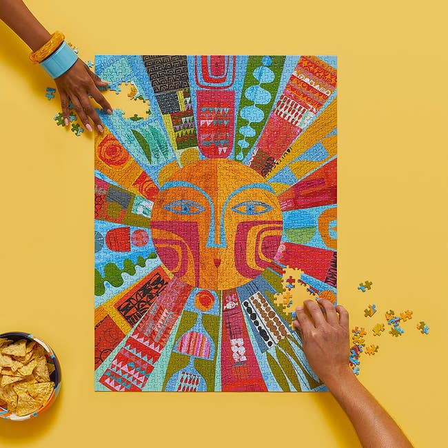 a colorful sunburst puzzle