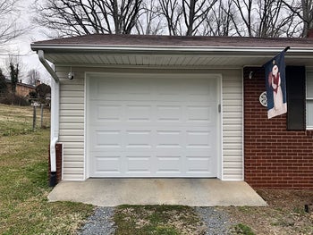 A white garage door