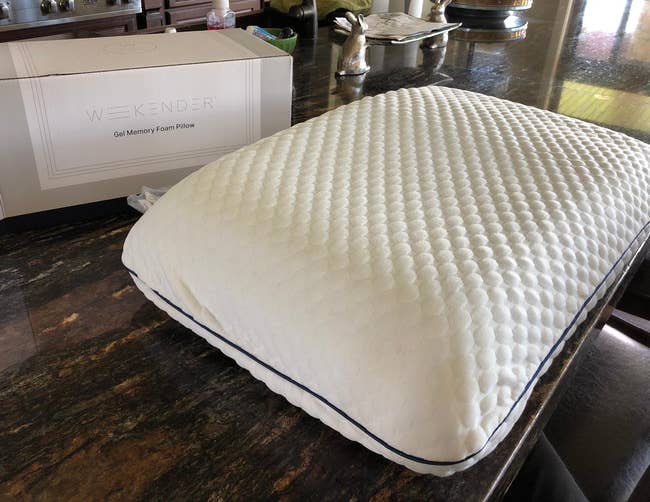 a reviewer photo of the pillow 
