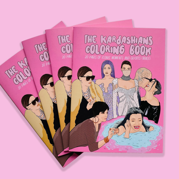 a spread of Kardashian coloring books