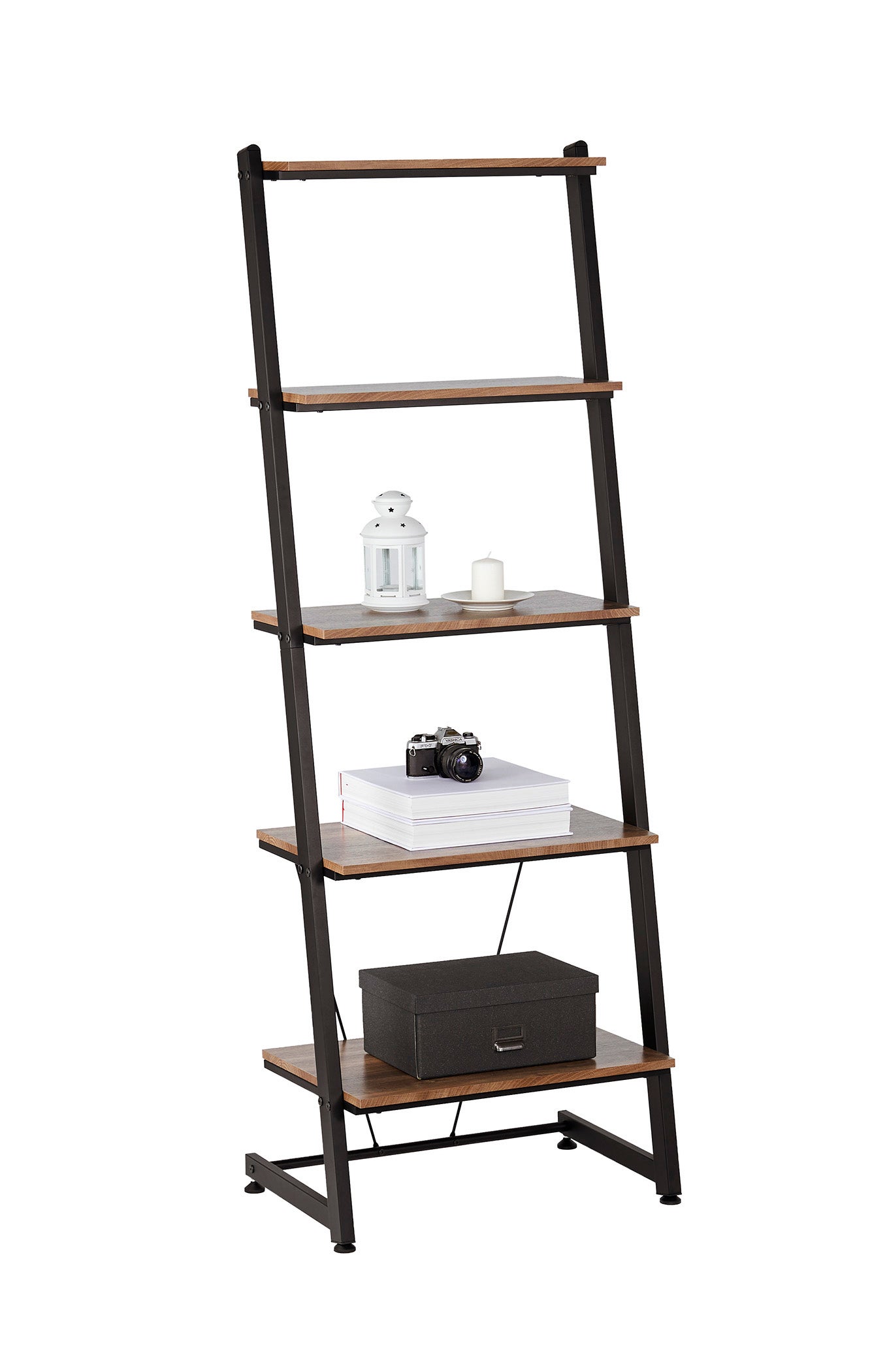 Leaning 5-Shelf Bookcase