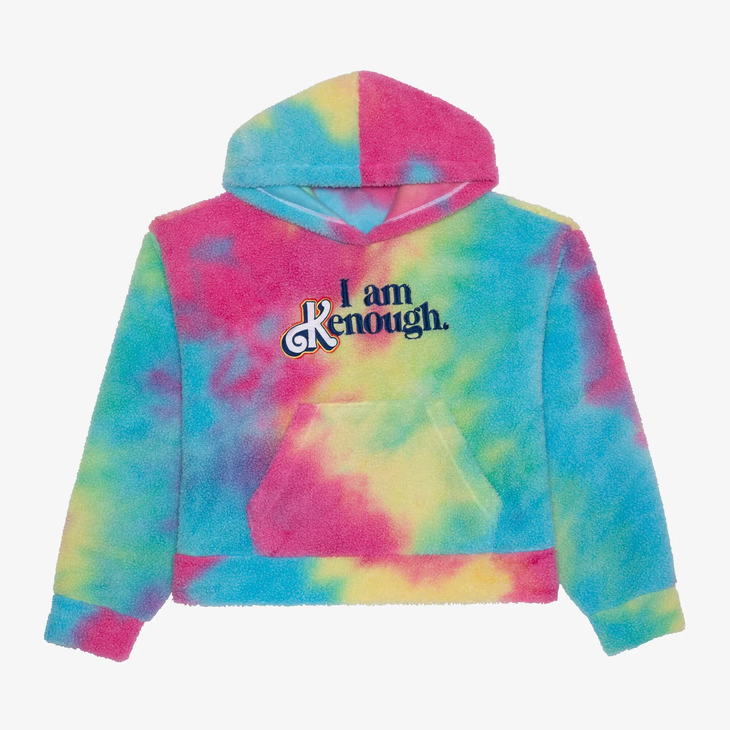 A tie dye hoodie that says 