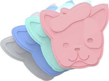 french bulldog face ice packs in four different colors