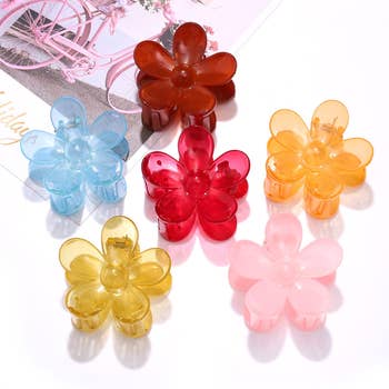 translucent version of the set with red, burgundy, yellow, orange, pink, and blue clips