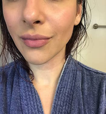 a reviewer photo after blending in the blush 