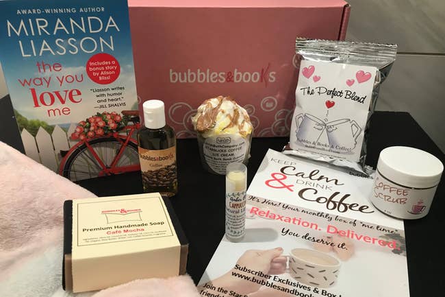 a book and various bath and beauty products