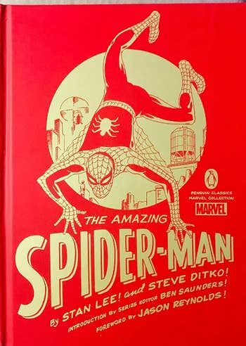 Reviewer's hardcover Spiderman comic book