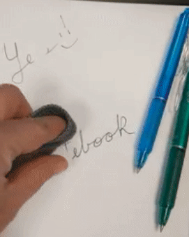 gif of reviewer wiping away notes using microfiber cloth