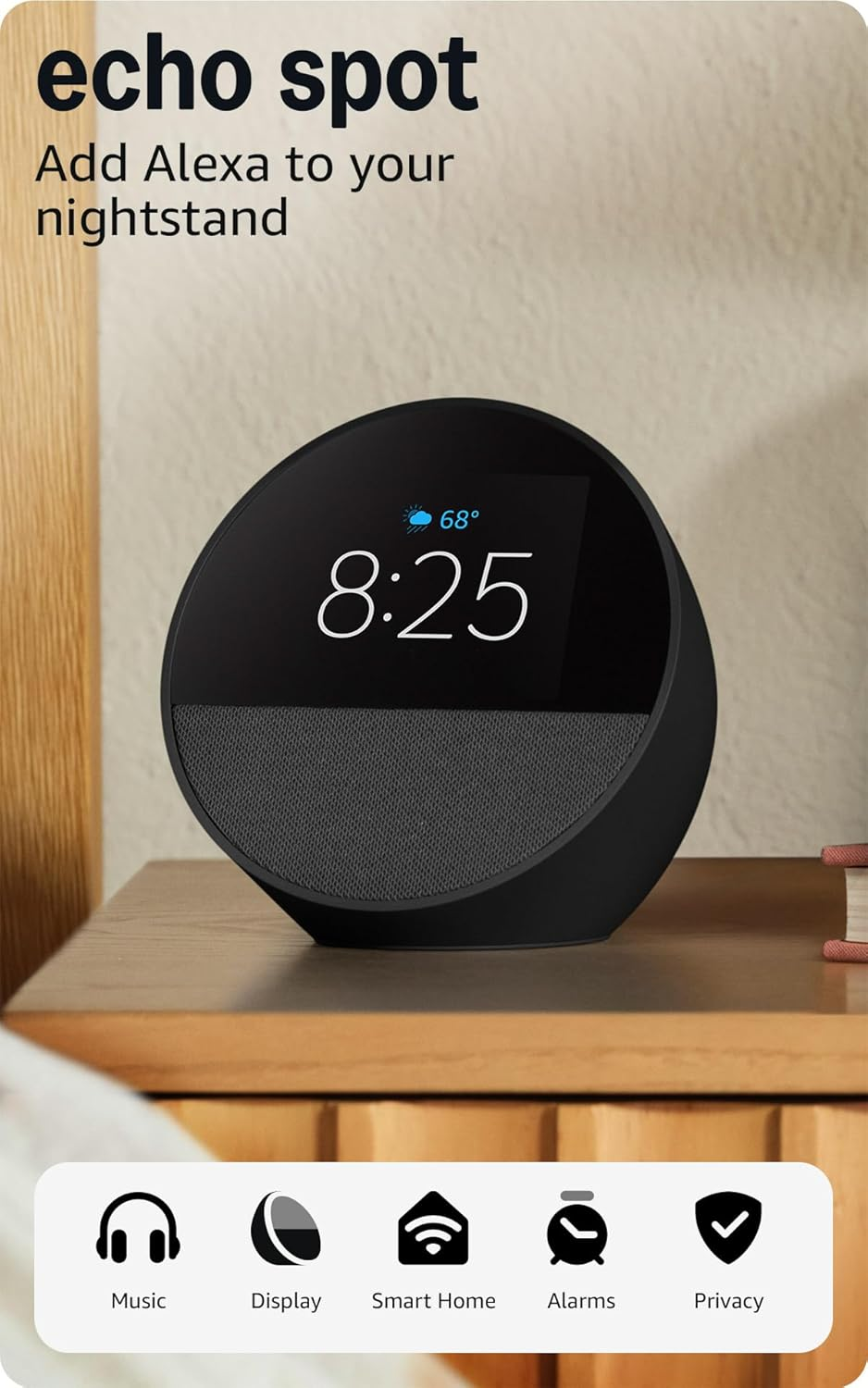 Music, Display, Smart Home, Alarms, Privacy