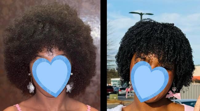 before and aft of utilizing Mielle leave-in product