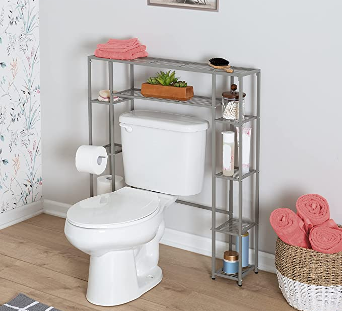 Over The Toilet Storage Rack Cabinet Organizer Shelf Bathroom  Pink/white/black