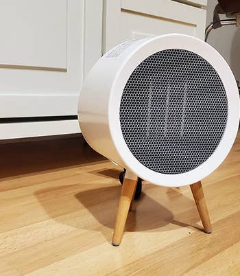 reviewer photo of the white space heater