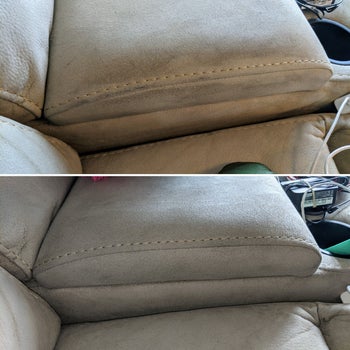 reviewer's couch looking stained then clean