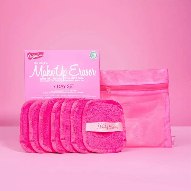 the pink eraser clothes and their packaging 