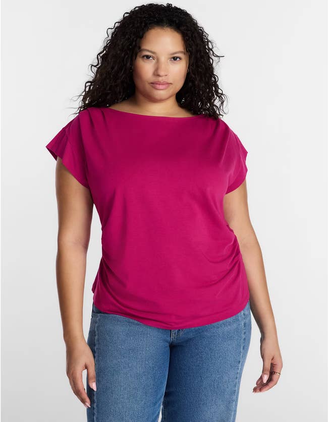 A exemplary wearing the top