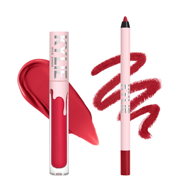 a red kylie lip stick and lip liner
