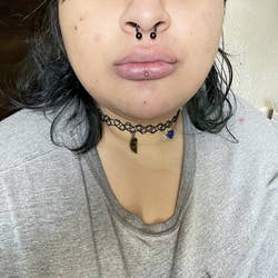 a reviewer before applying the lip butter 