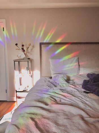 Rainbow on a bedroom wall
