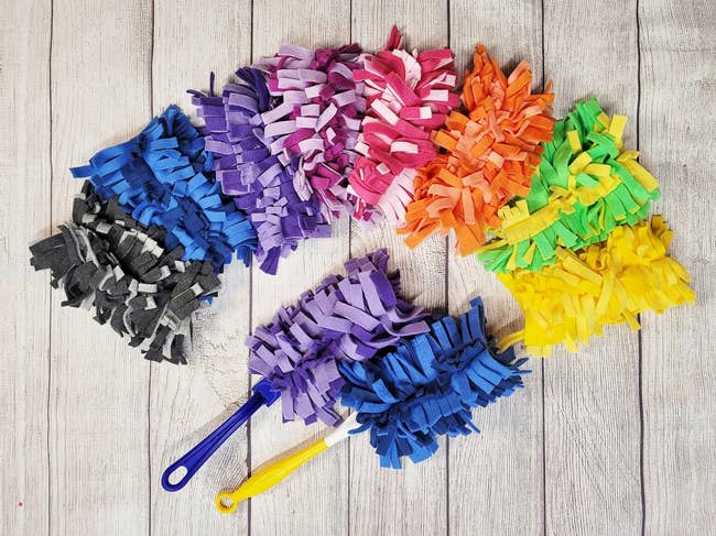 reusable fabric swiffer heads in different color combinations 