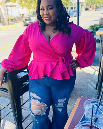 a different reviewer in the bright pink top