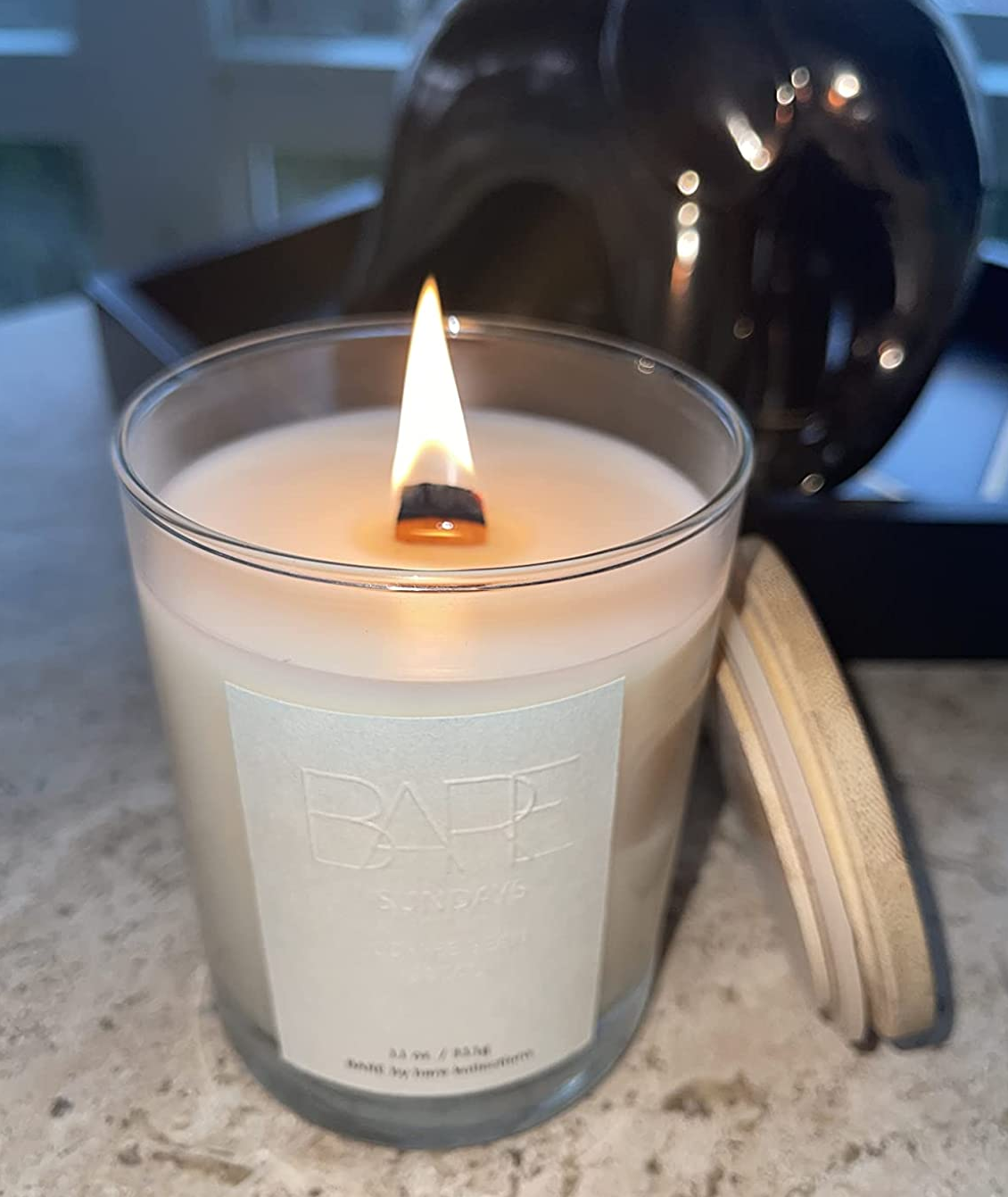 Warm Latte Wood Wick Soy Candle 