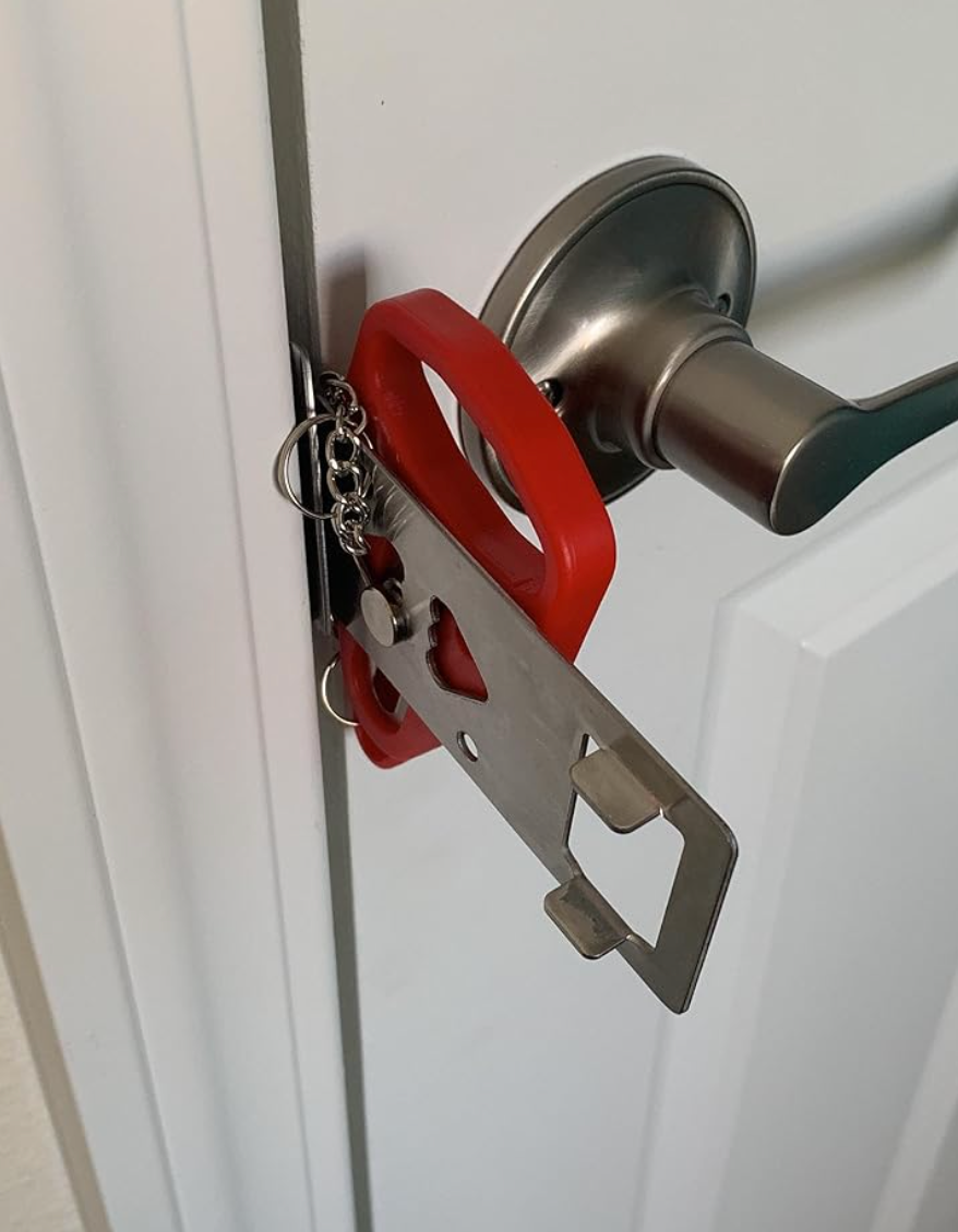 reviewer photo of the door lock in a door