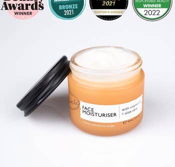 the orange jar of moisturizer