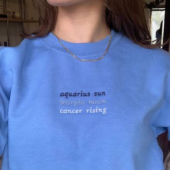 A green crewneck with 