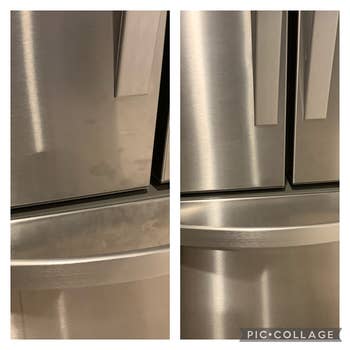 Reviewer photo showing fridge before and after using cleaner