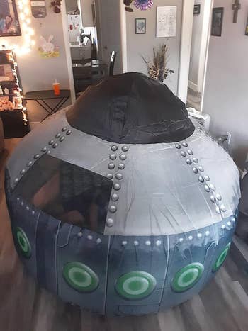 an inflated alien space ship fort