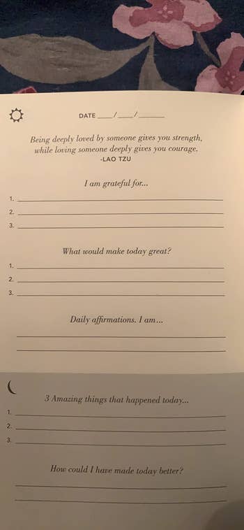 a page from the gratitude journal