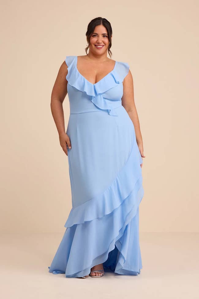 princess polly baby blue dress Occasion dresses that are plus size approved 🤩👗💒 From wedding guest,  baby shower, to vacation ready 🌴 Which is your fave 1-5? Comment “DRESS”  for links 🔗 and use code: ASHLEYB15 to