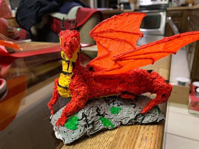 reviewer image of a 3D printed dragon