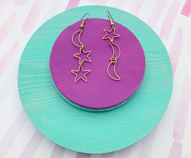 the star and moon celestial dangling earrings
