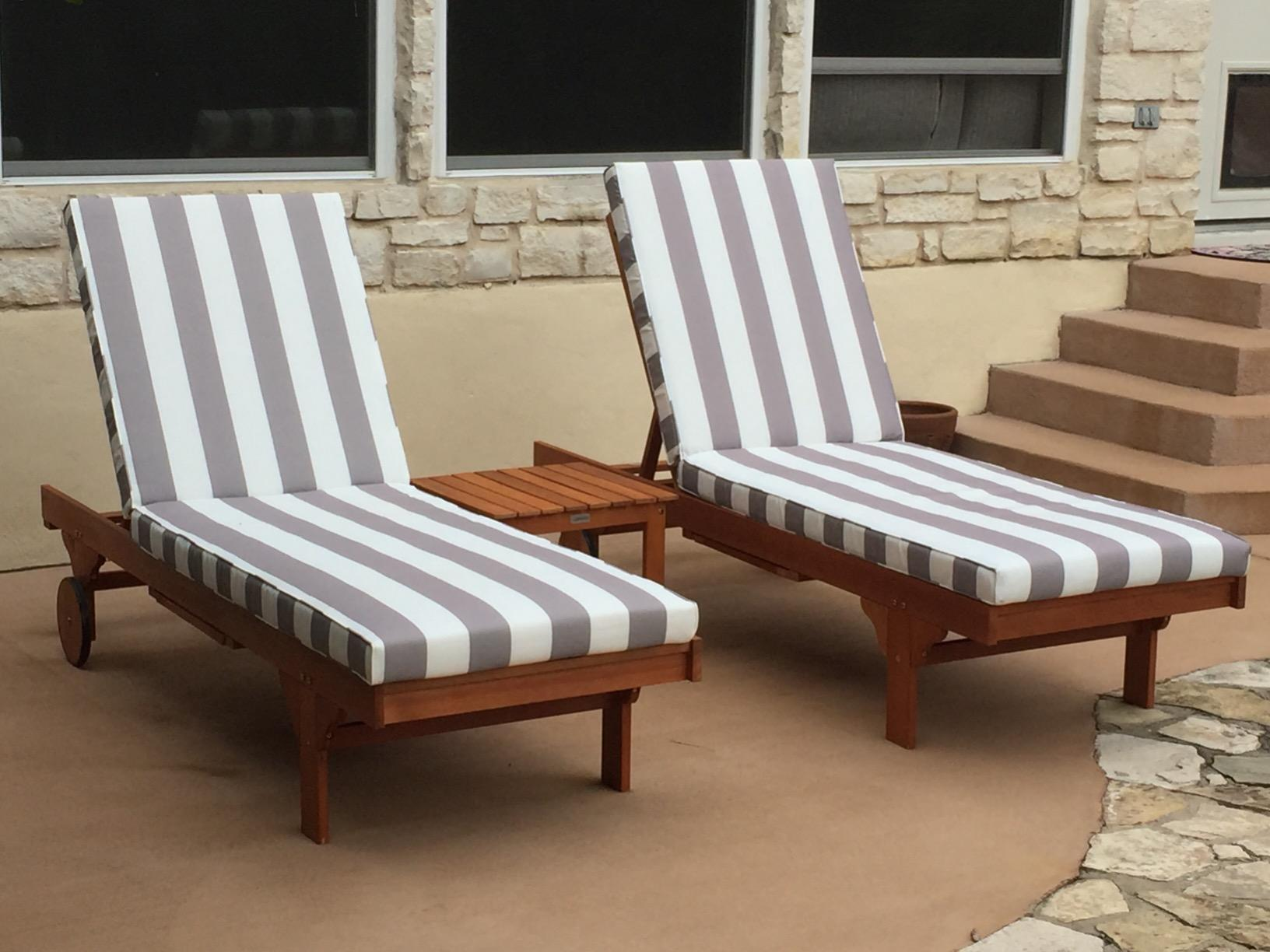 reviewer photograph  of 2  of the striped lounge chairs