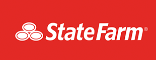 State Farm logo over red background