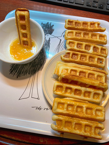 Reviewer image of the waffle sticks 