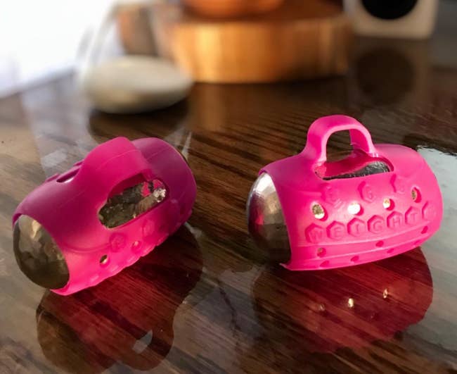 reviewer photo of pink hand weights