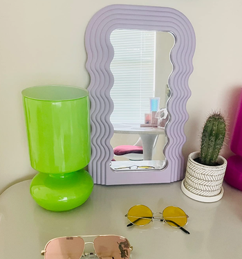 reviewer's mirror in purple